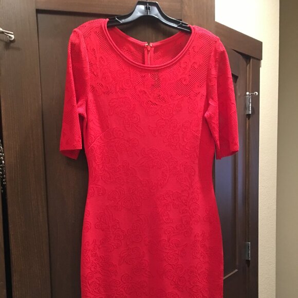 St. John Red Cocktail Dress